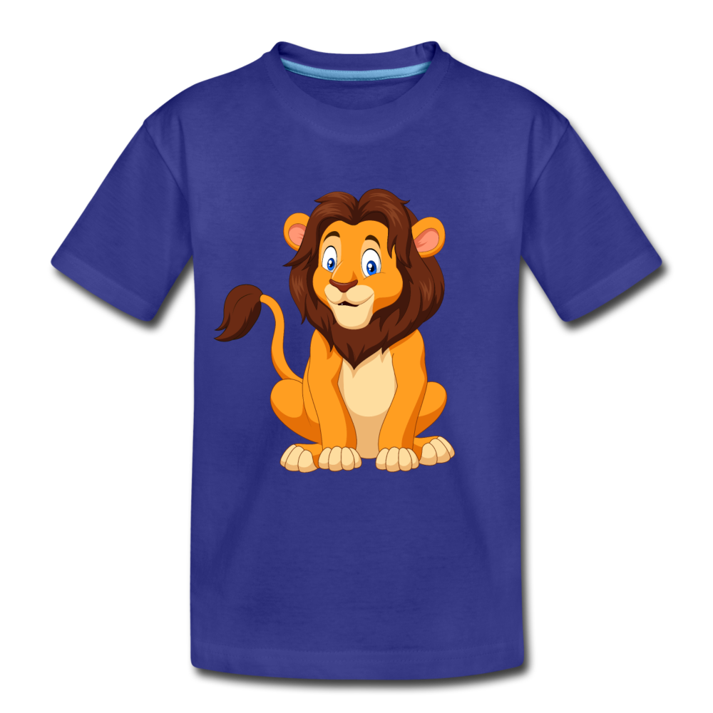 Lion Cartoon Kids T-Shirt - royal blue