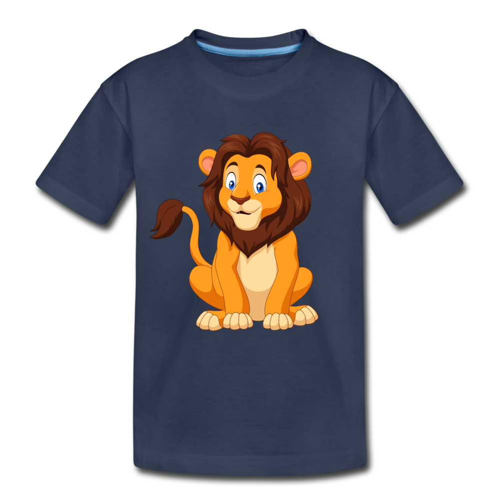 Lion Cartoon Kids T-Shirt - navy