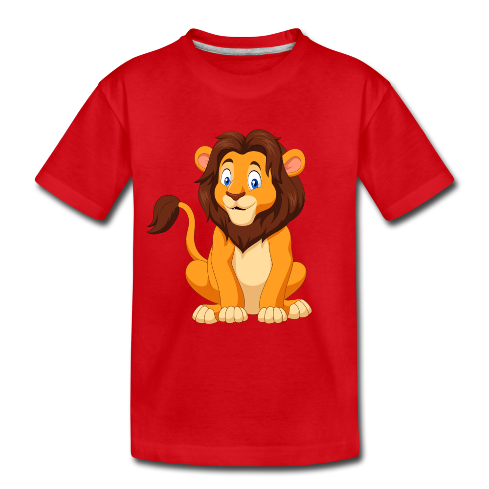 Lion Cartoon Kids T-Shirt - red