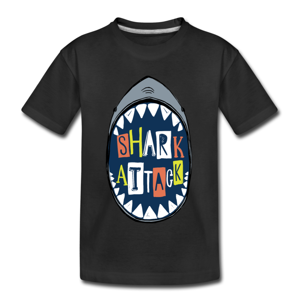 Shark Attack Kids T-Shirt - black
