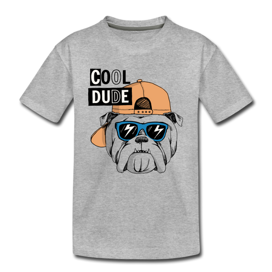 Cool Dude Dog Kids T-Shirt - heather gray