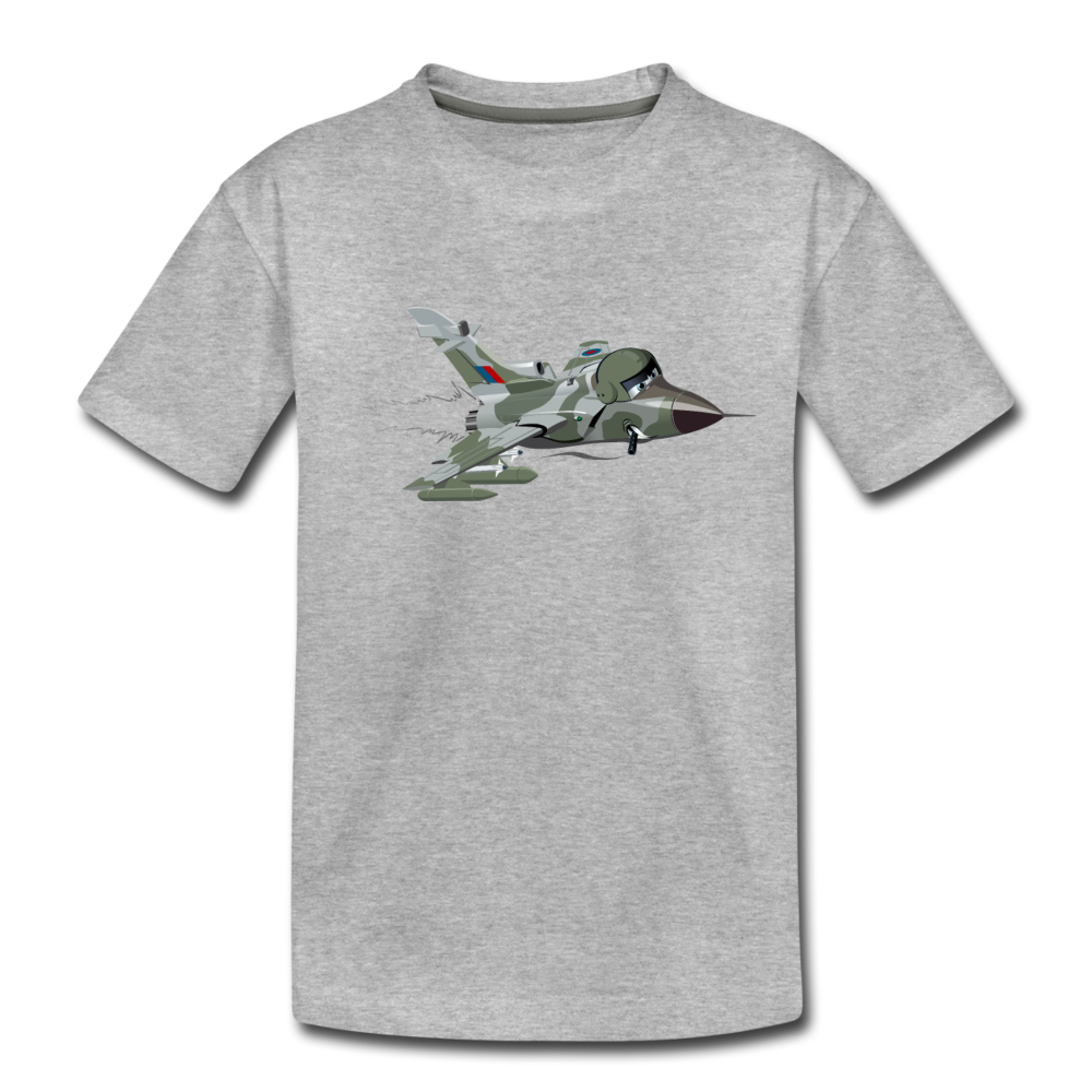 Fighter Jet Kids T-Shirt - heather gray