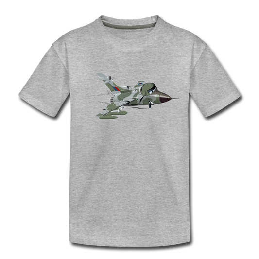 Fighter Jet Kids T-Shirt - heather gray