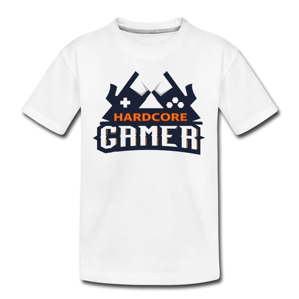 Hardcore Gamer Kids T-Shirt - white