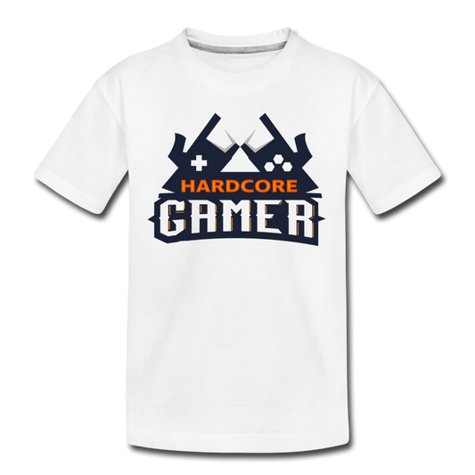 Hardcore Gamer Kids T-Shirt - white
