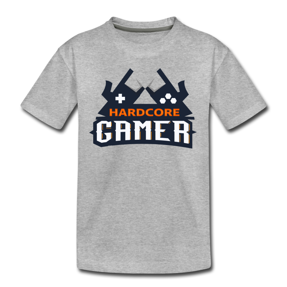 Hardcore Gamer Kids T-Shirt - heather gray