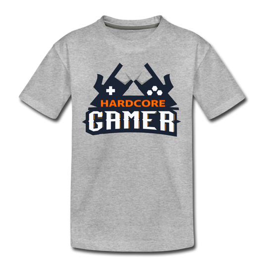 Hardcore Gamer Kids T-Shirt - heather gray
