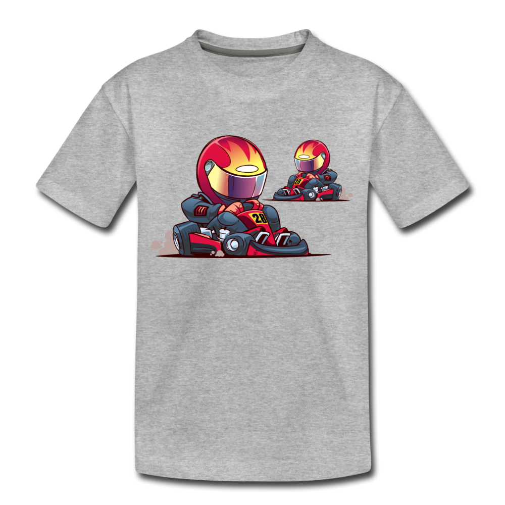 Go-Karts Cartoon Kids T-Shirt - heather gray