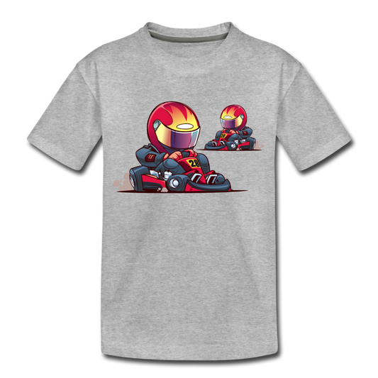 Go-Karts Cartoon Kids T-Shirt - heather gray