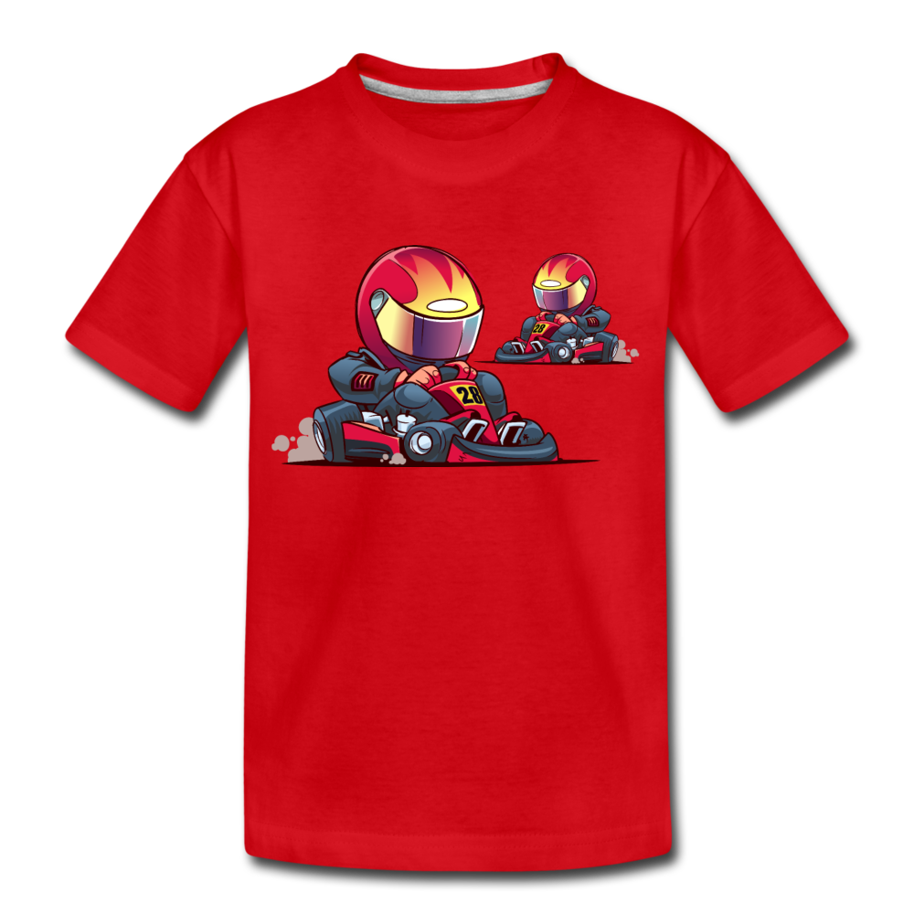 Go-Karts Cartoon Kids T-Shirt - red