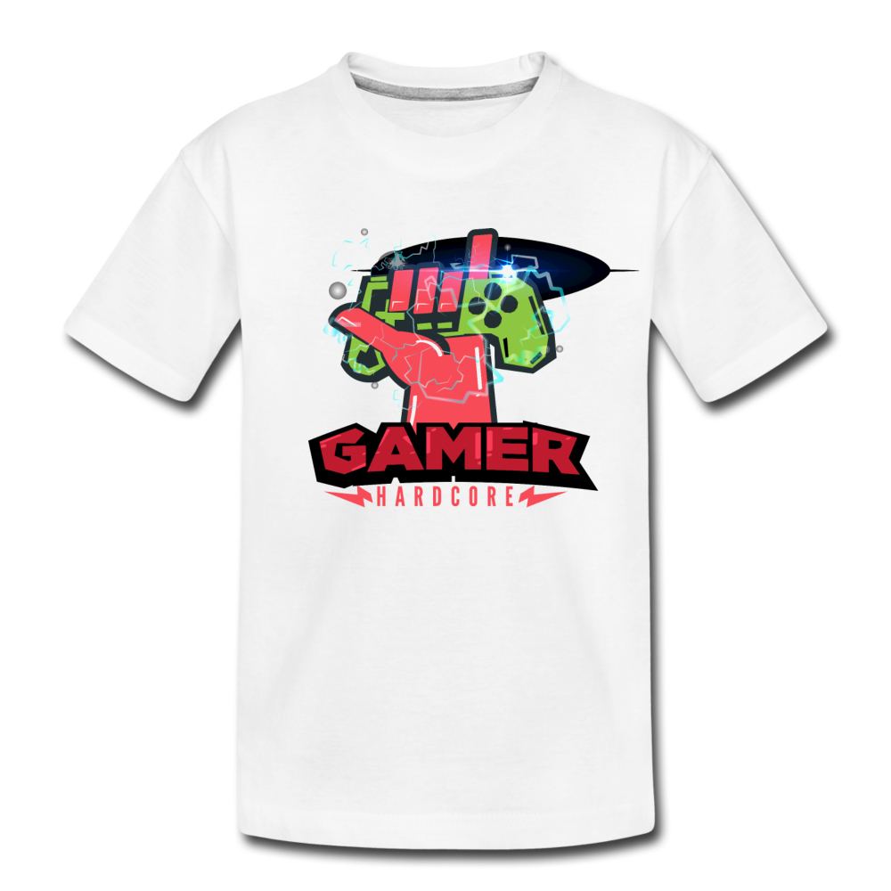 Hardcore Gamer Kids T-Shirt - white