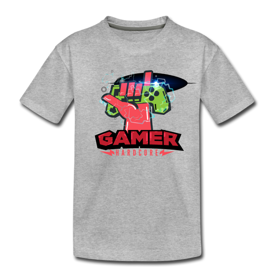 Hardcore Gamer Kids T-Shirt - heather gray