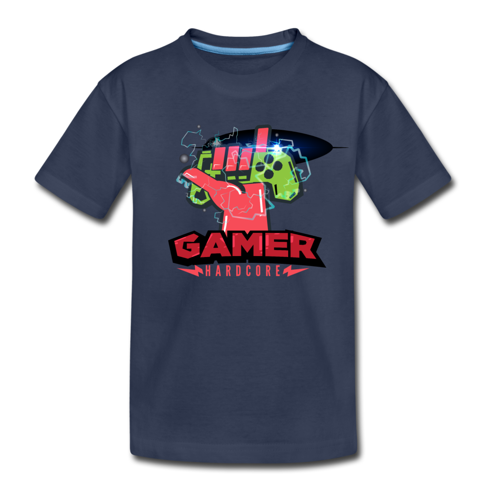 Hardcore Gamer Kids T-Shirt - navy