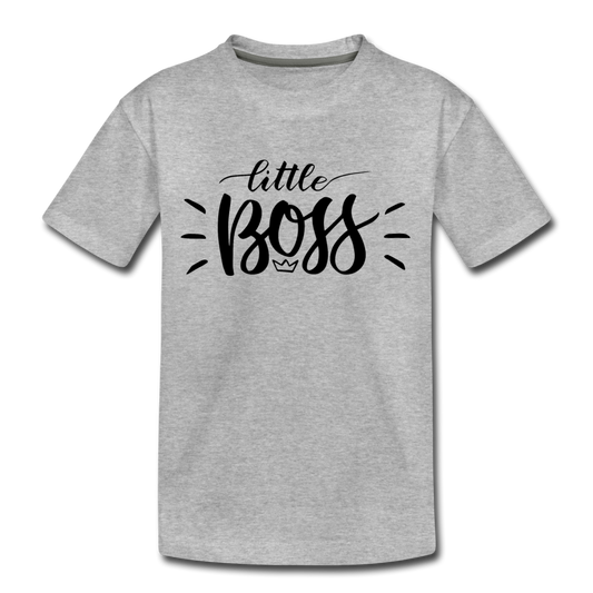 Little Boss Kids T-Shirt - heather gray