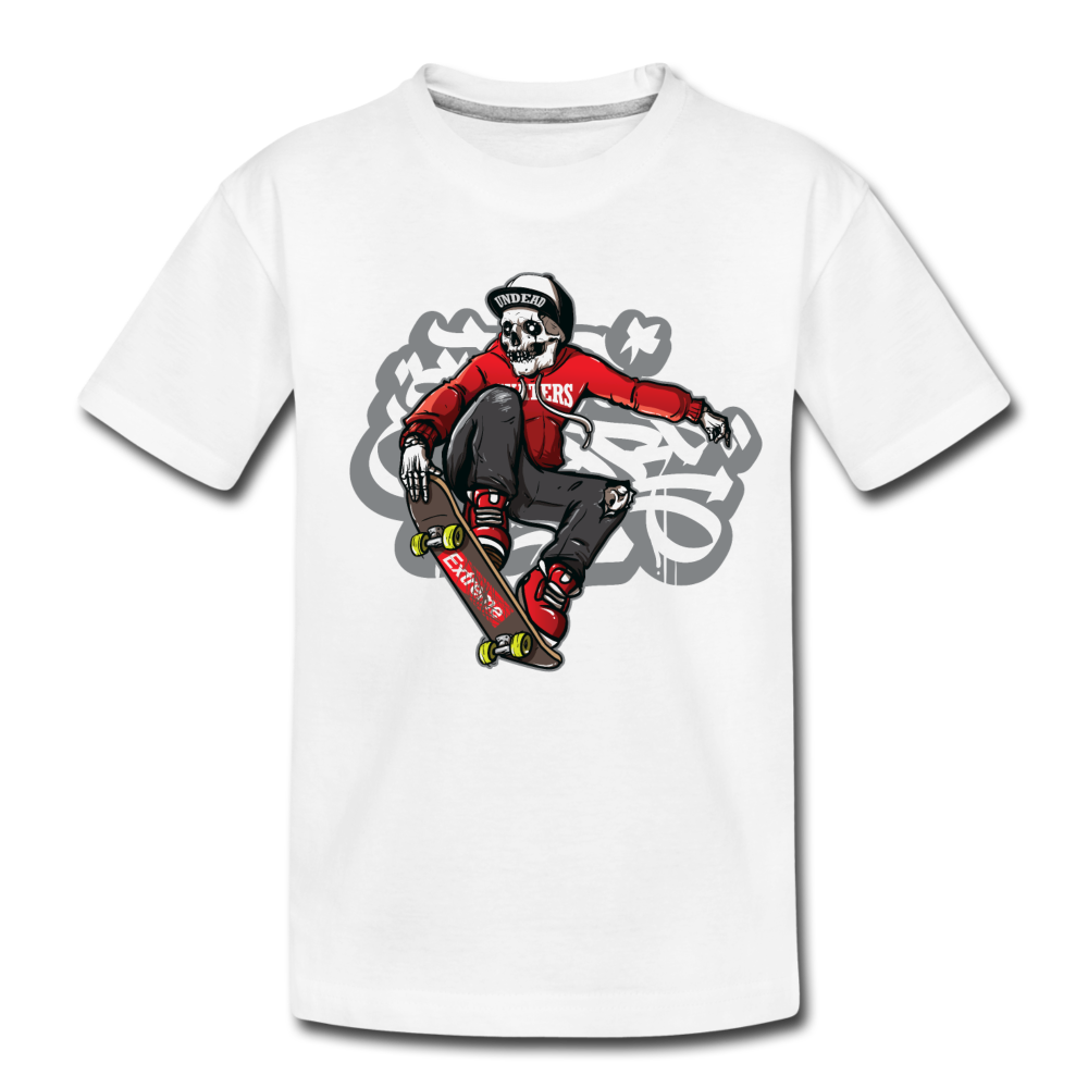 Skeleton Skater Kids T-Shirt - white