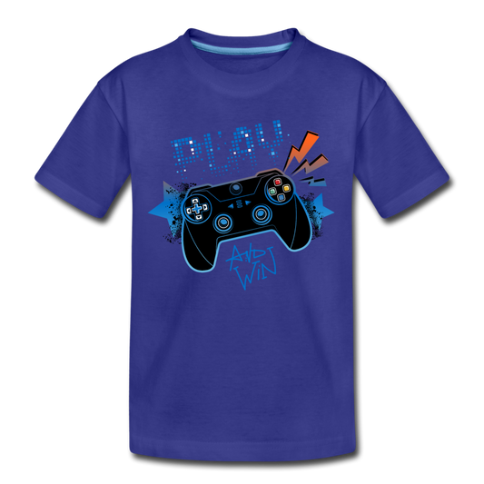Play and Win Gamer Kids T-Shirt - royal blue