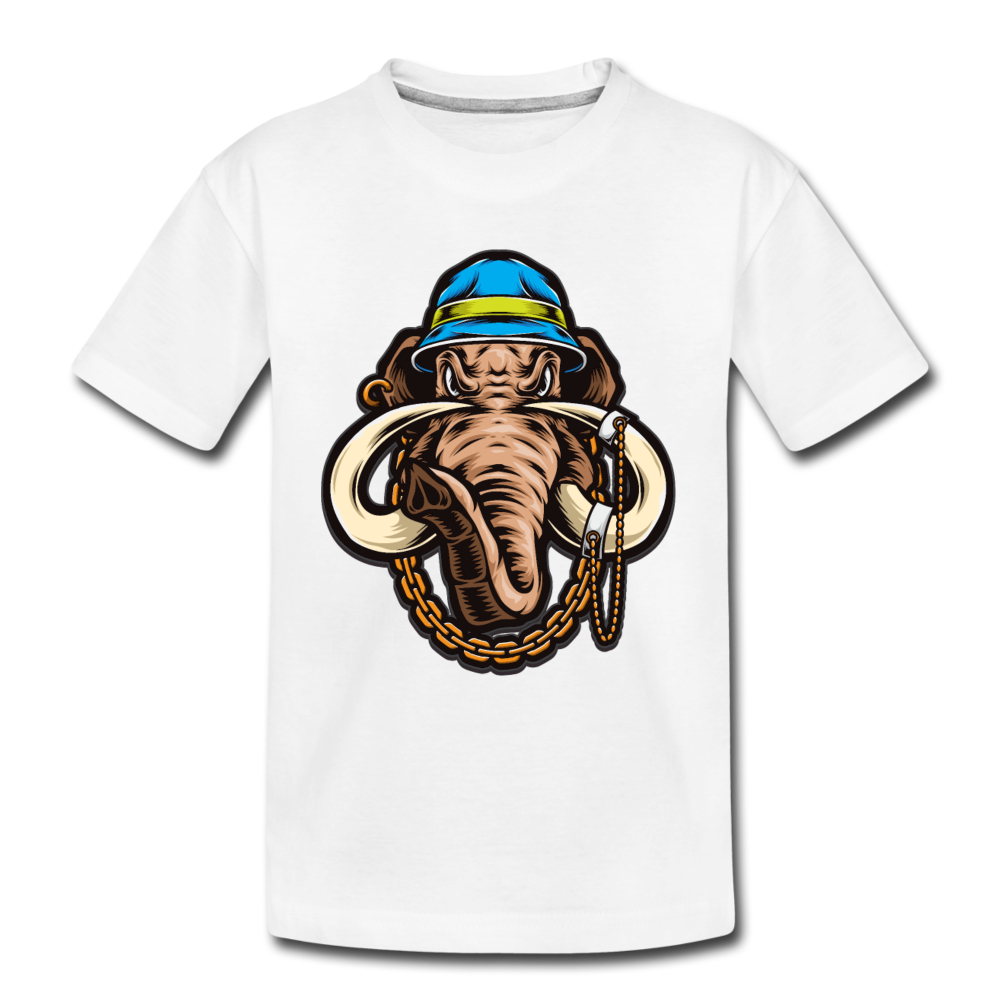 Hip Hop Elephant Kids T-Shirt - white