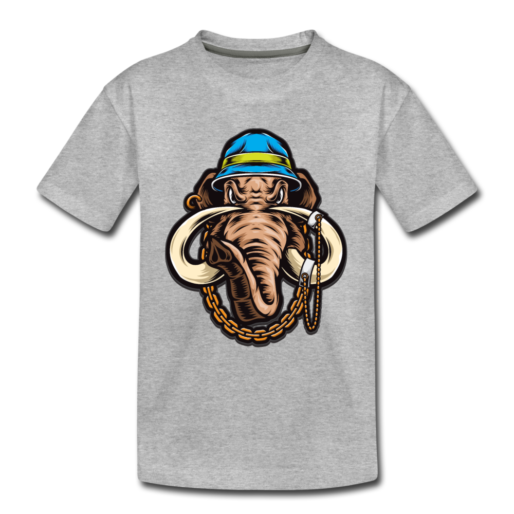 Hip Hop Elephant Kids T-Shirt - heather gray