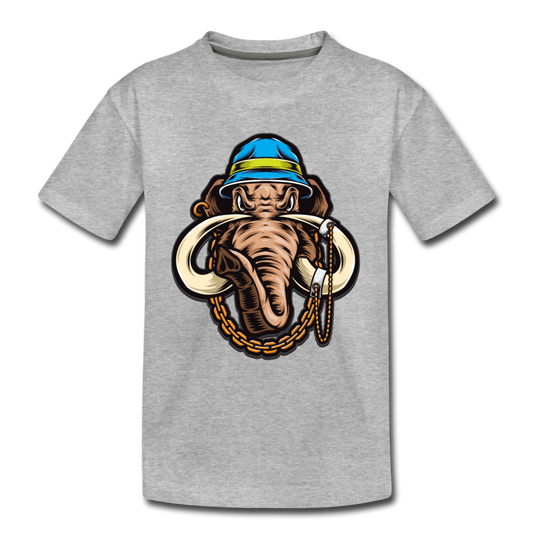 Hip Hop Elephant Kids T-Shirt - heather gray