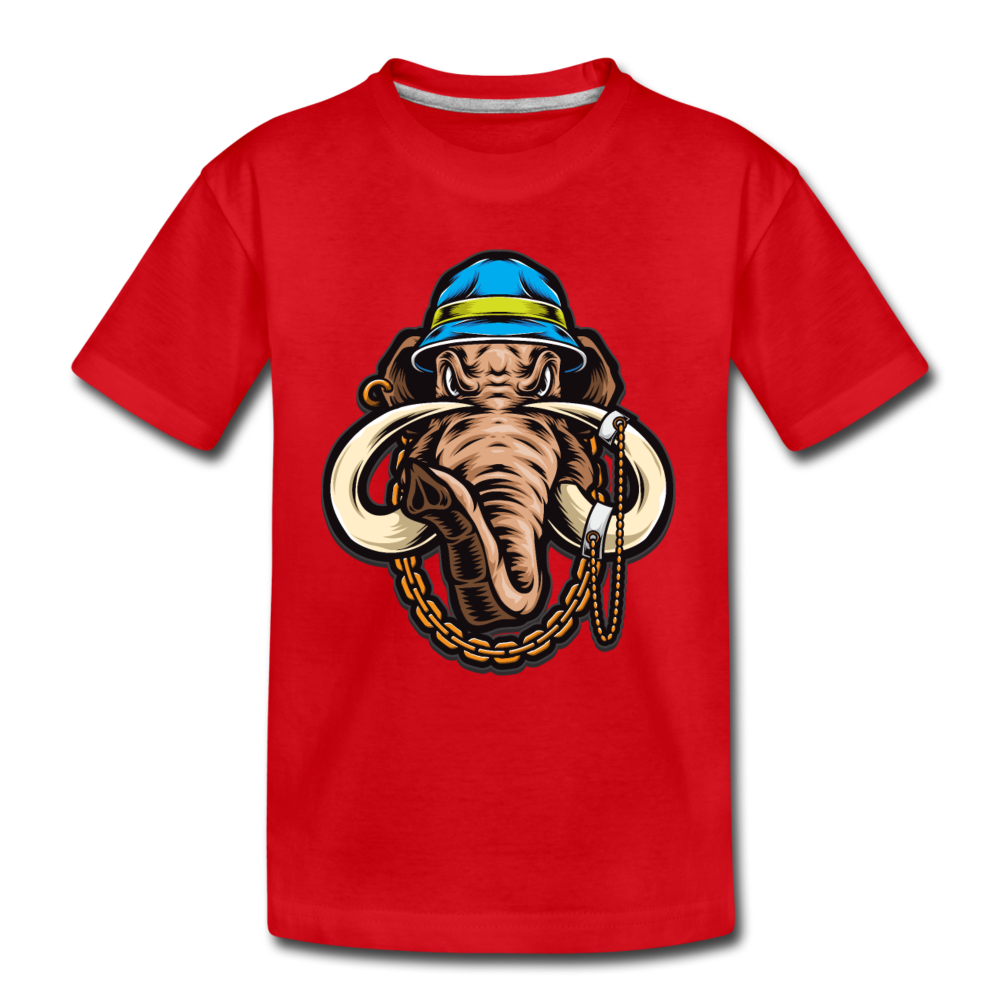 Hip Hop Elephant Kids T-Shirt - red