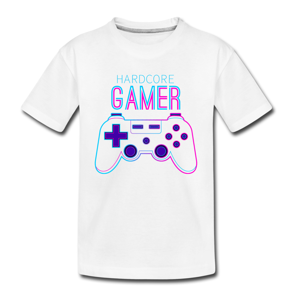 Hardcore Gamer Kids T-Shirt - white
