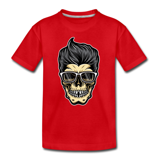 Cool Skeleton Hair Kids T-Shirt - red