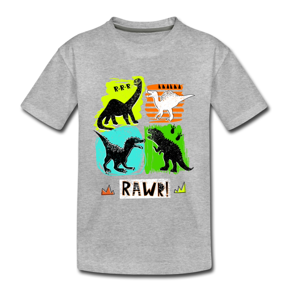 Dinosaurs Kids T-Shirt - heather gray