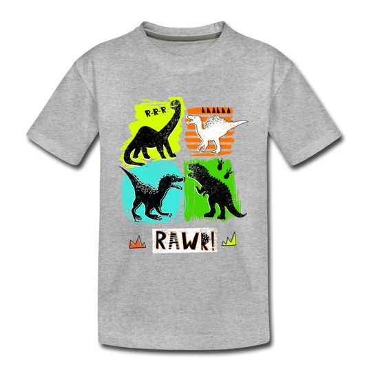 Dinosaurs Kids T-Shirt - heather gray