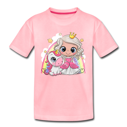 Princess Unicorn Cartoon Kids T-Shirt - pink