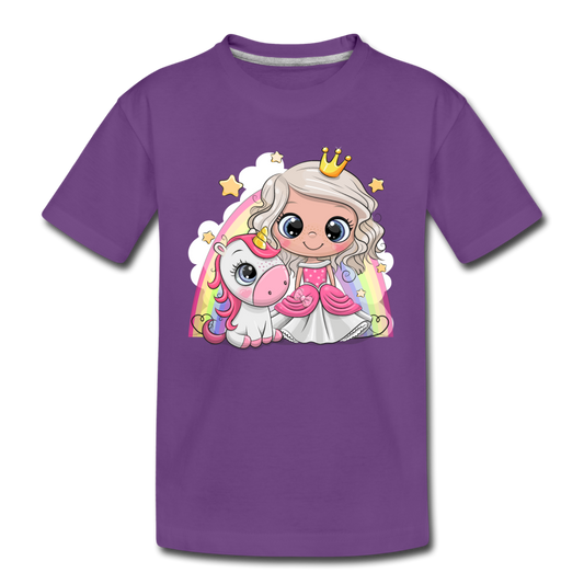 Princess Unicorn Cartoon Kids T-Shirt - purple