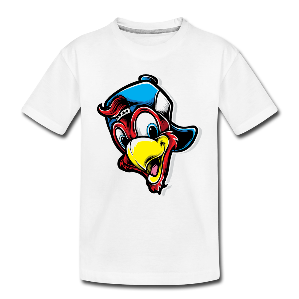 Cartoon Bird Hat Kids T-Shirt - white