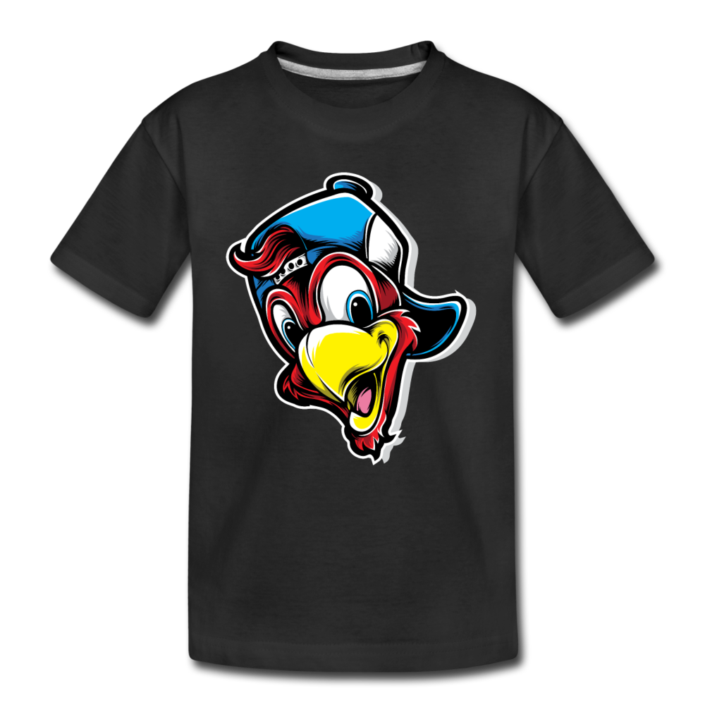 Cartoon Bird Hat Kids T-Shirt - black