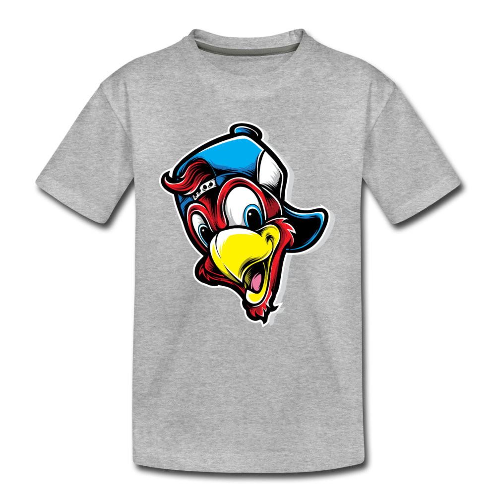 Cartoon Bird Hat Kids T-Shirt - heather gray