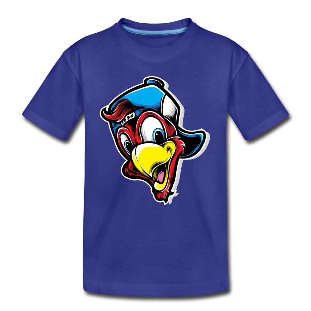 Cartoon Bird Hat Kids T-Shirt - royal blue