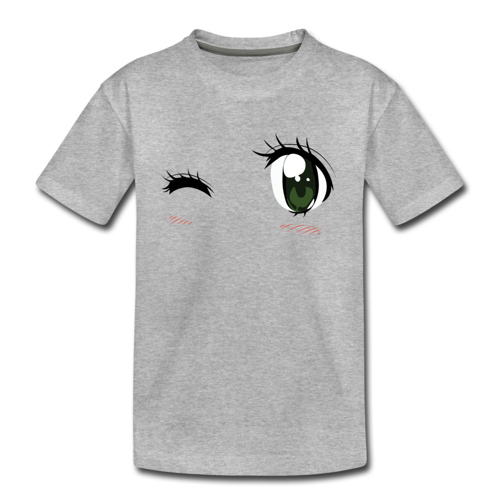 Winking Eyes Kids T-Shirt - heather gray