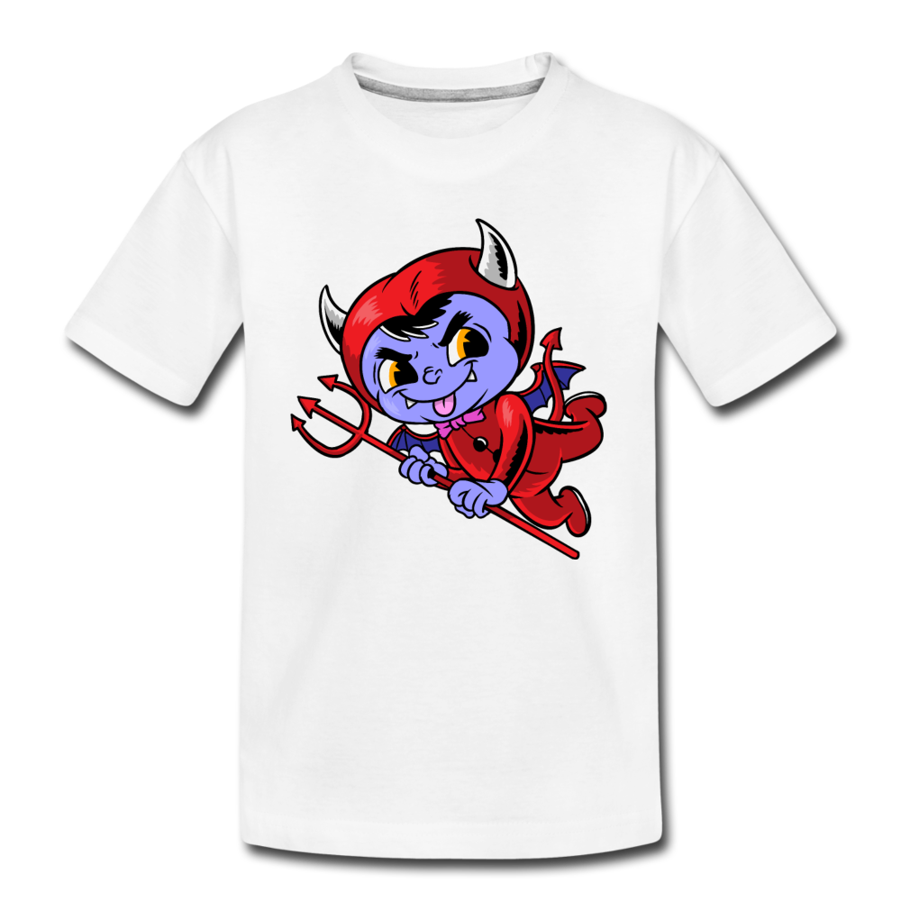 Devil Cartoon Kids T-Shirt - white