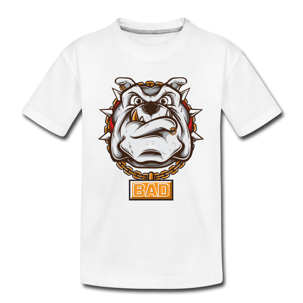 Bulldog Cartoon Kids T-Shirt - white