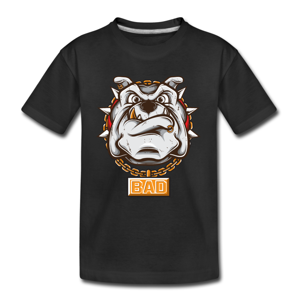 Bulldog Cartoon Kids T-Shirt - black