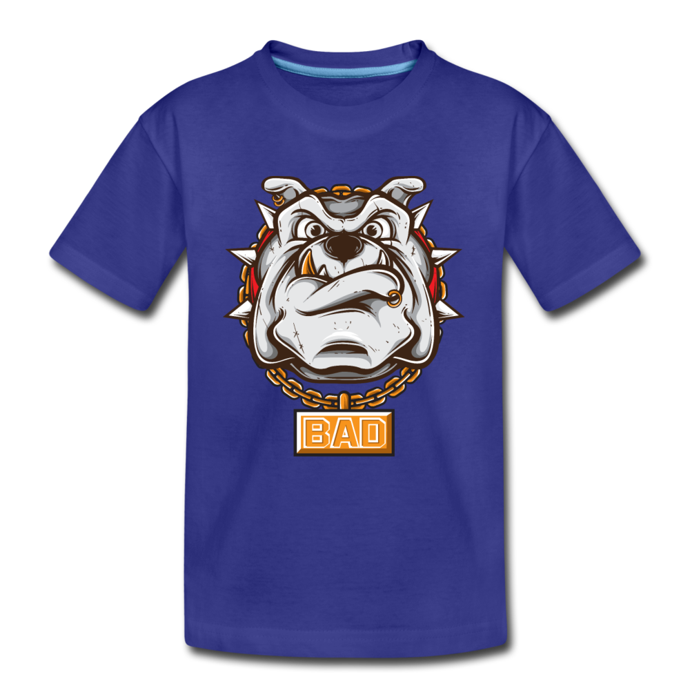 Bulldog Cartoon Kids T-Shirt - royal blue