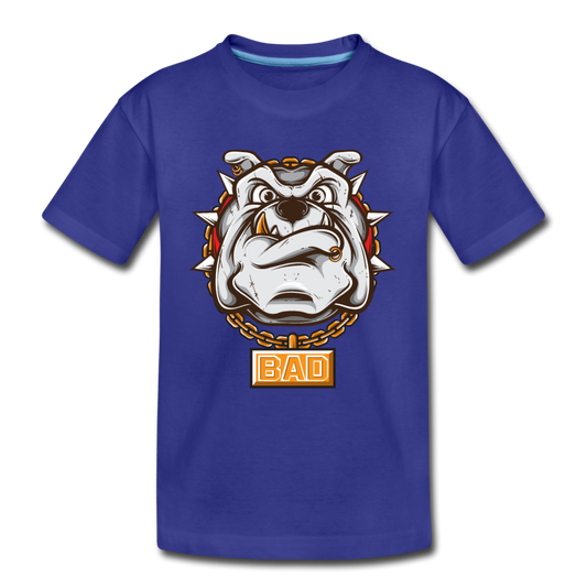 Bulldog Cartoon Kids T-Shirt - royal blue
