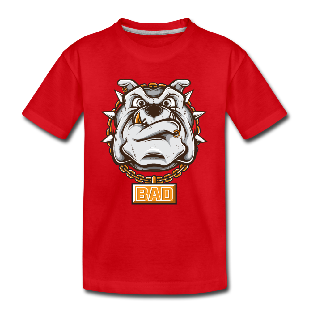 Bulldog Cartoon Kids T-Shirt - red
