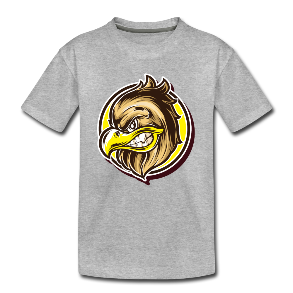 Eagle Head cartoon Kids T-Shirt - heather gray
