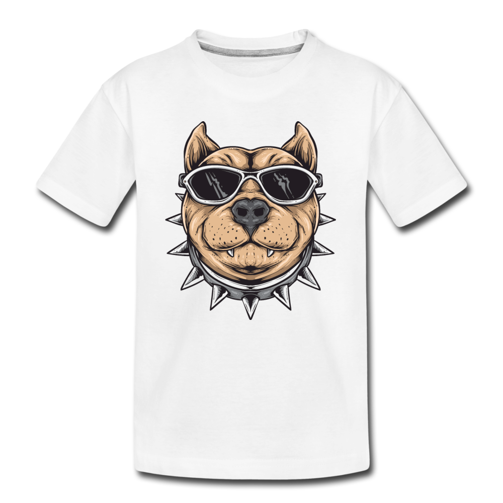 Dog Sunglasses Cartoon Kids T-Shirt - white