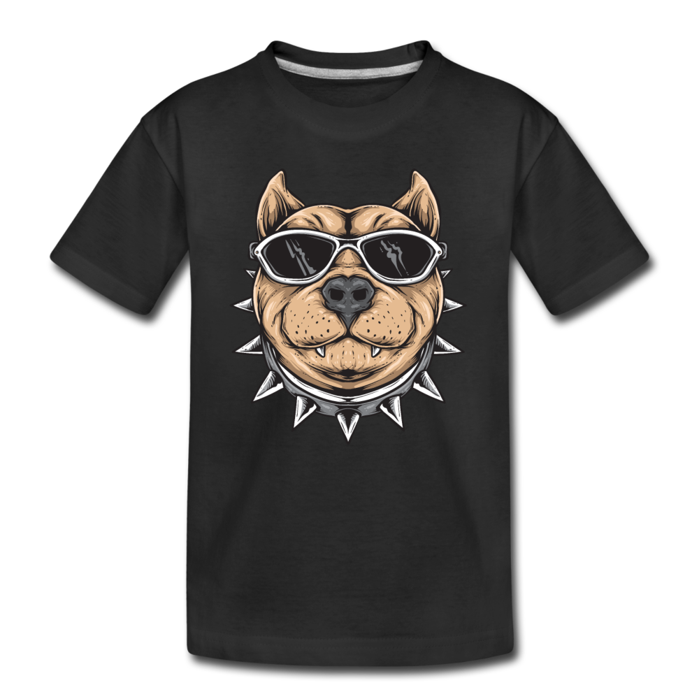 Dog Sunglasses Cartoon Kids T-Shirt - black