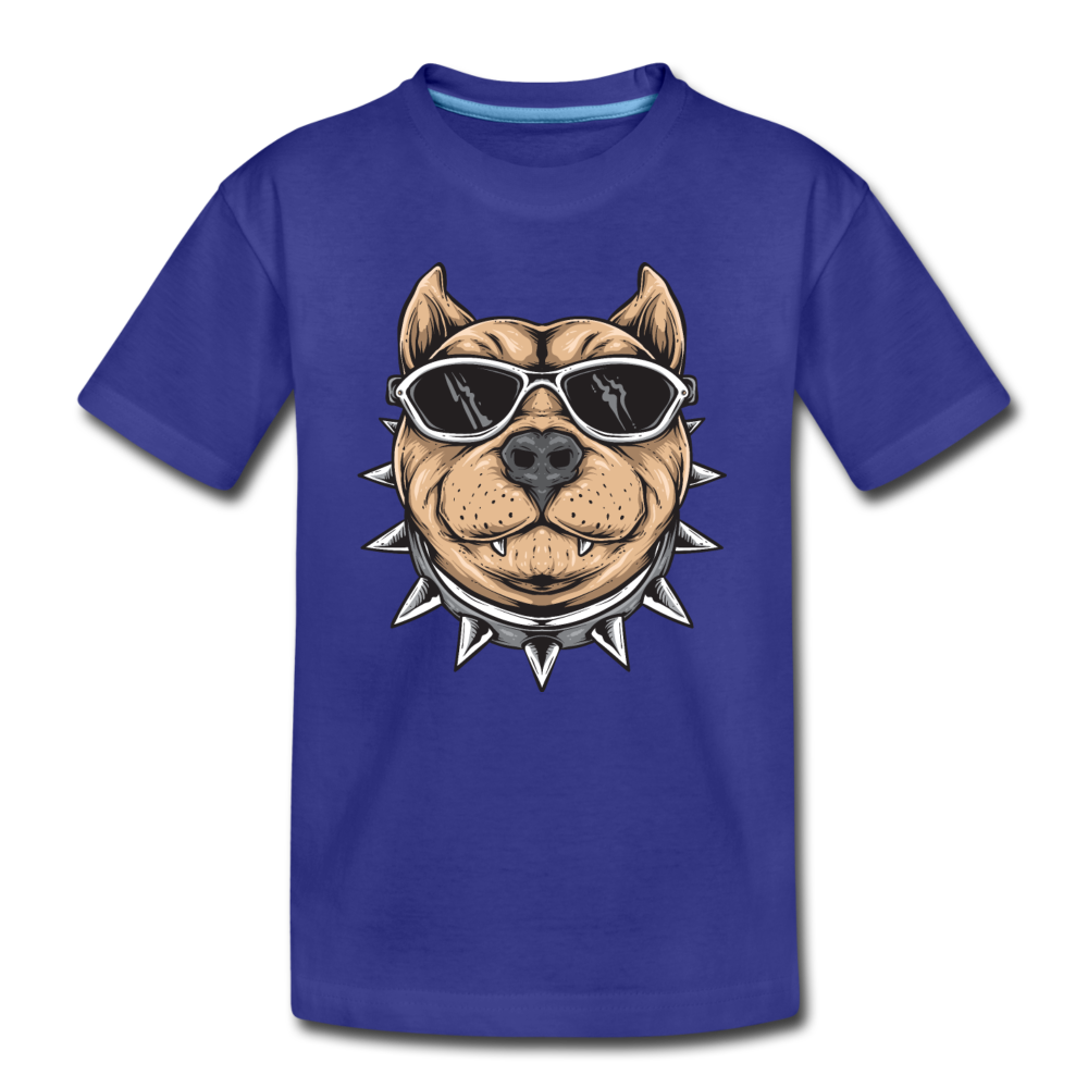 Dog Sunglasses Cartoon Kids T-Shirt - royal blue