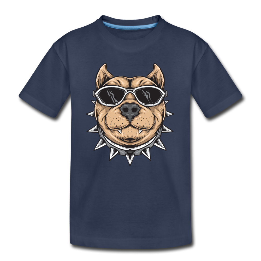 Dog Sunglasses Cartoon Kids T-Shirt - navy