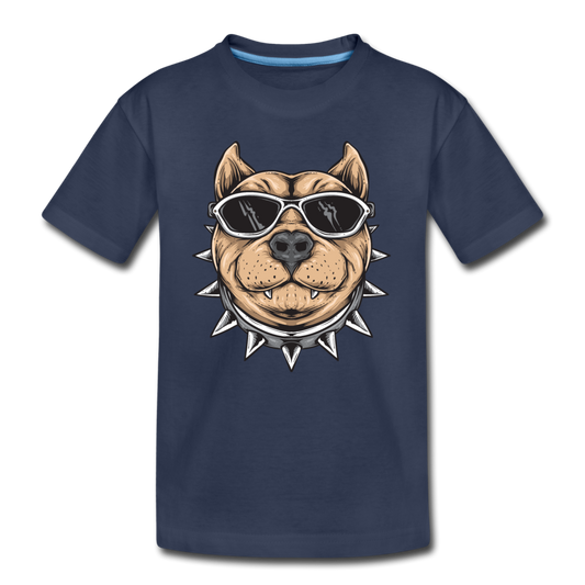 Dog Sunglasses Cartoon Kids T-Shirt - navy