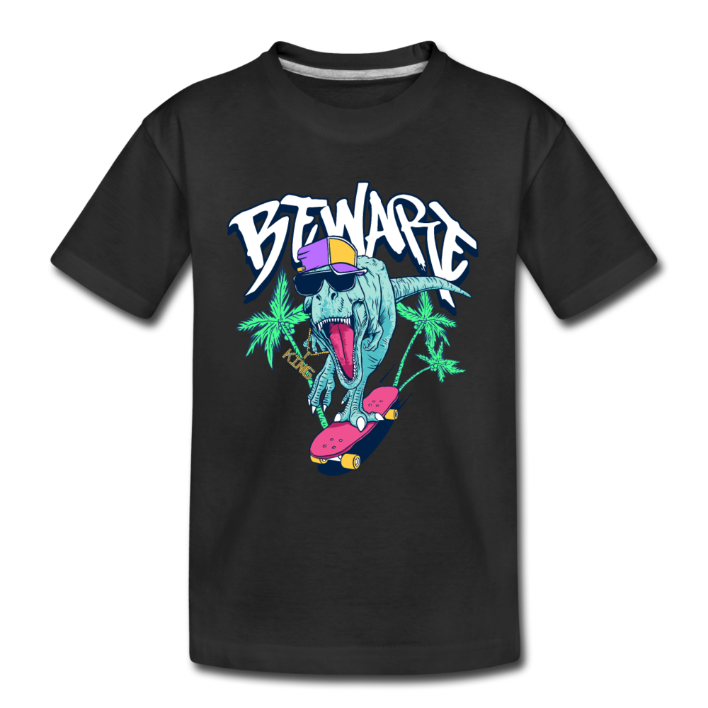 Dinosaur Skater Kids T-Shirt - black