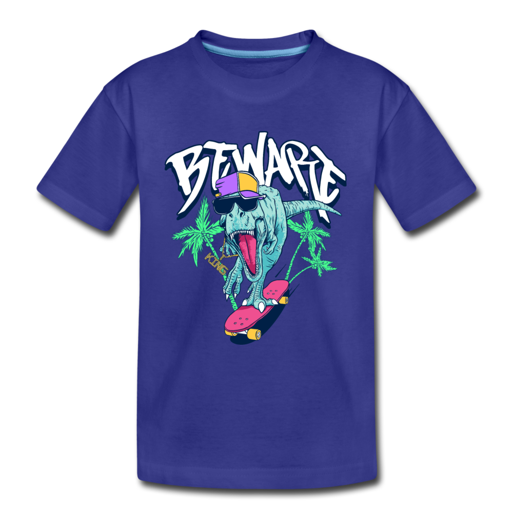 Dinosaur Skater Kids T-Shirt - royal blue