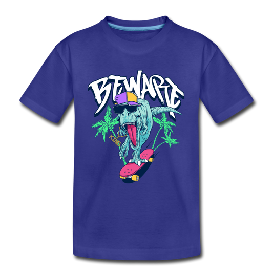 Dinosaur Skater Kids T-Shirt - royal blue